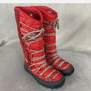 Columbia Red and Black Winter Rain Boots